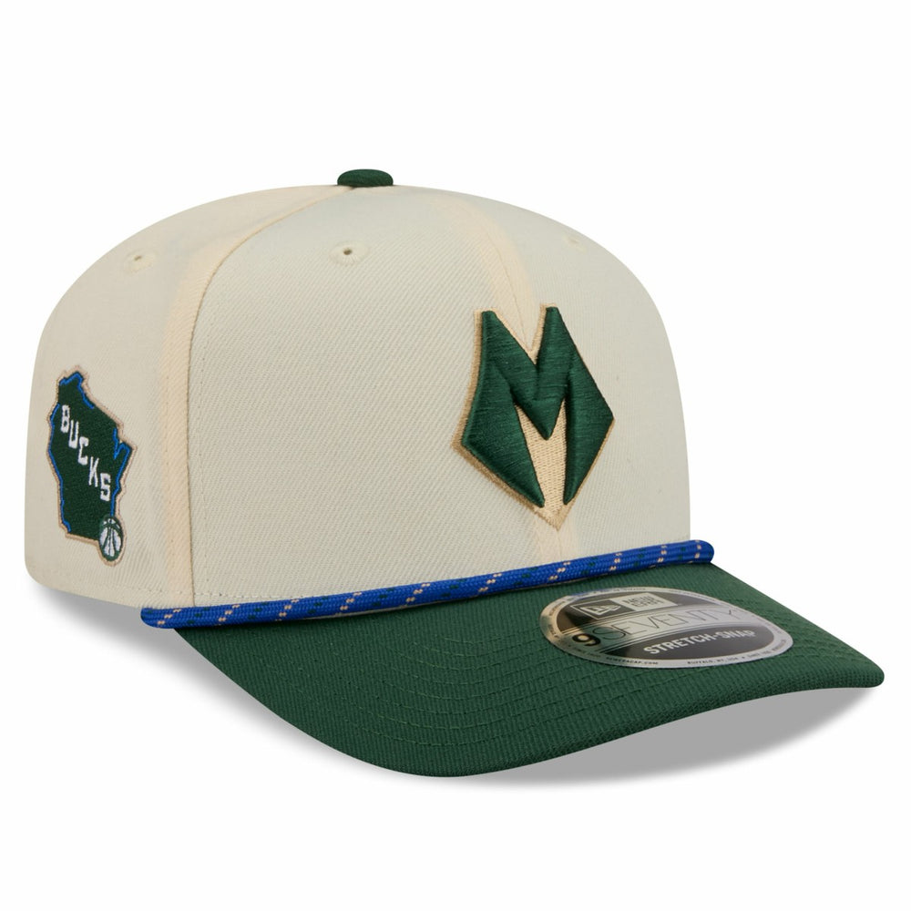 Milwaukee Bucks 2025/26 City Edition 9SEVENTY Adjustable Hat - Cream/Hunter Green | New Era for sale