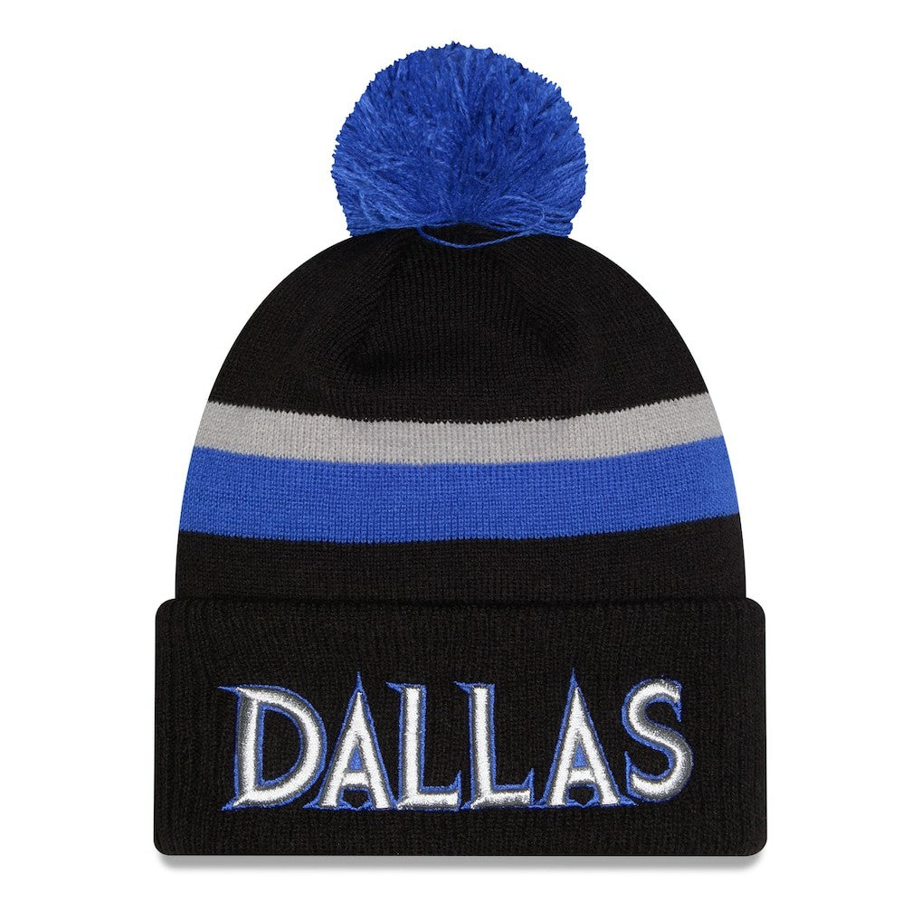 Dallas Mavericks 2025/26 City Edition Cuffed Knit Hat with Pom sale - Black/Blue | New Era online
