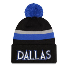 Dallas Mavericks 2025/26 City Edition Cuffed Knit Hat with Pom sale - Black/Blue | New Era online