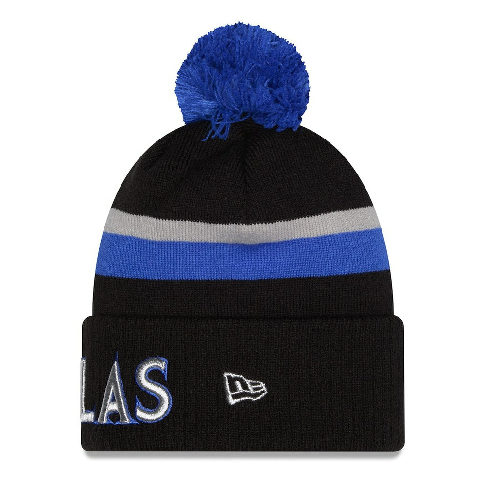 Dallas Mavericks 2025/26 City Edition Cuffed Knit Hat with Pom sale - Black/Blue | New Era online