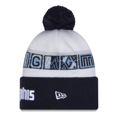 Memphis Grizzlies 2025/26 City Edition Cuffed Knit Hat with Pom - Navy/White | New Era cheap