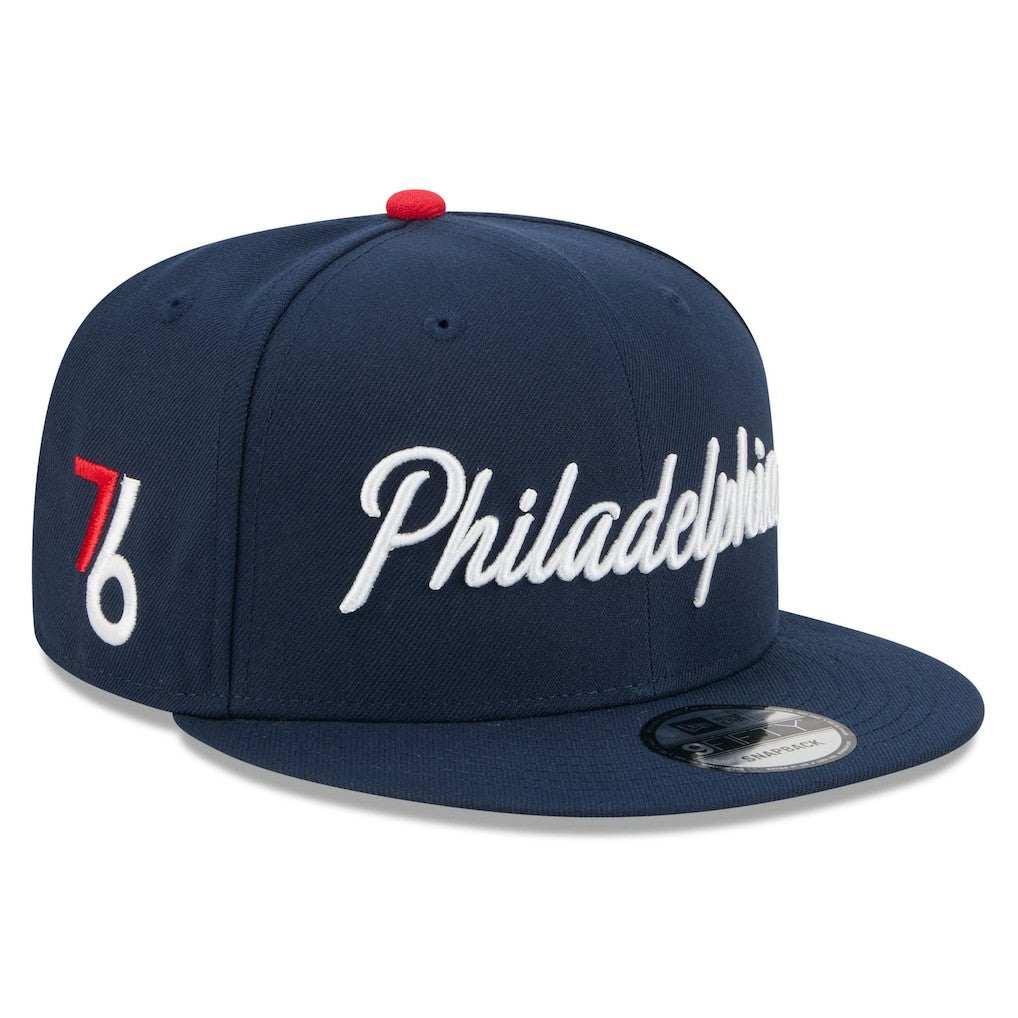 Philadelphia 76ers Youth 2025/26 City Edition 9FIFTY Snapback Hat - Navy | New Era on sale