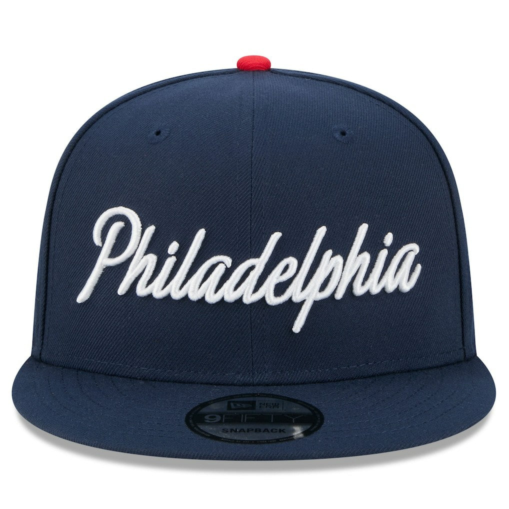 Philadelphia 76ers Youth 2025/26 City Edition 9FIFTY Snapback Hat - Navy | New Era on sale