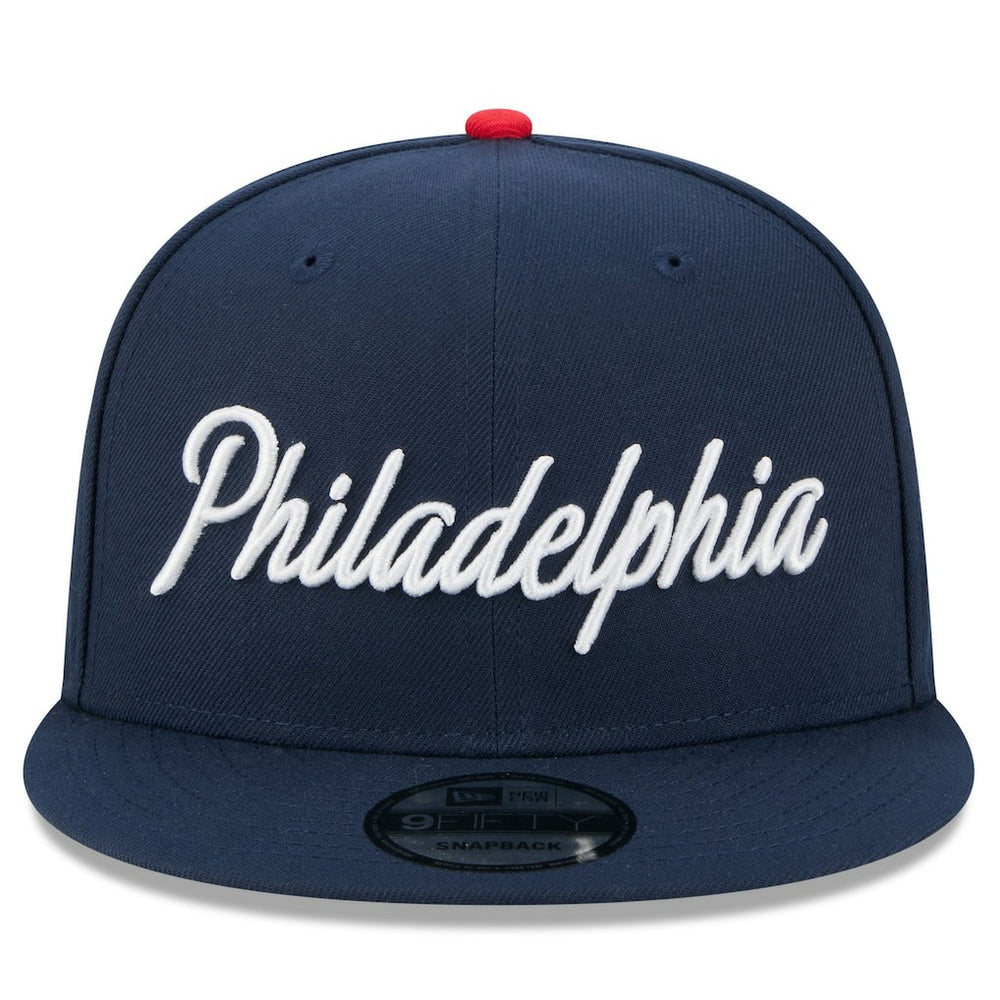 Philadelphia 76ers Youth 2025/26 City Edition 9FIFTY Snapback Hat - Navy | New Era on sale