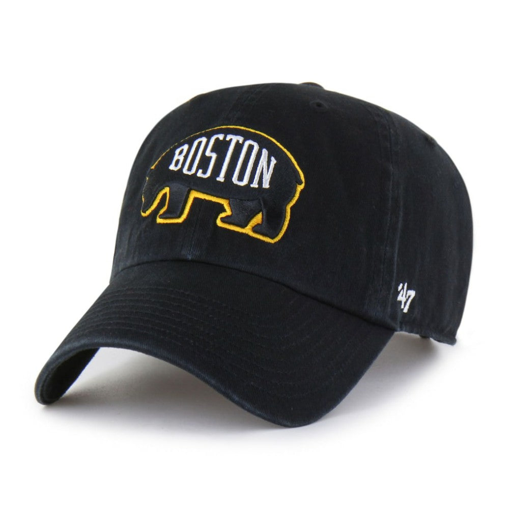 Boston Bruins '47 Alternate Logo Clean Up Adjustable Hat Black