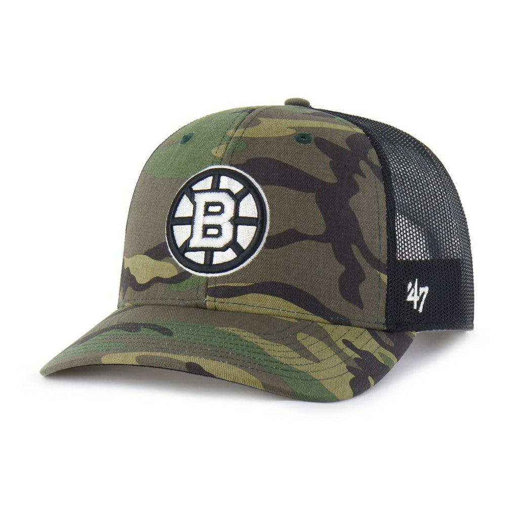 Boston Bruins '47 Trucker Snapback Hat Camo