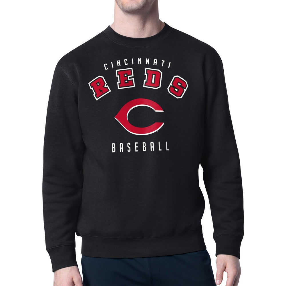 Cincinnati Reds Starter Team Logo Fleece Pullover Sweatshirt - Black