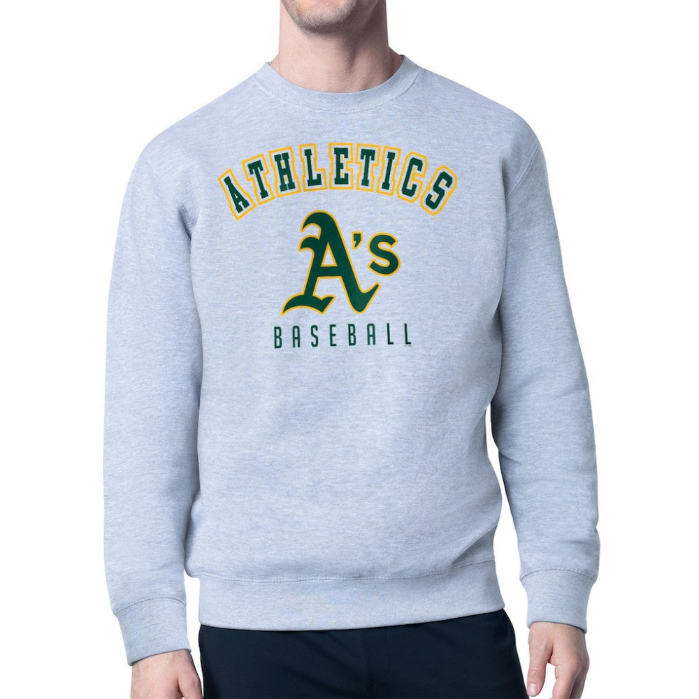 Athletics Starter Team Logo Fleece Pullover Sweatshirt - Gray