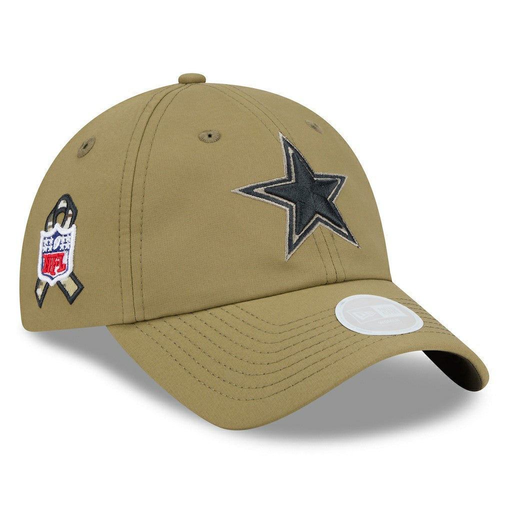 Dallas Cowboys New Era Women's 2025 Salute to Service Pony Tail Adjustable Hat - Green sale