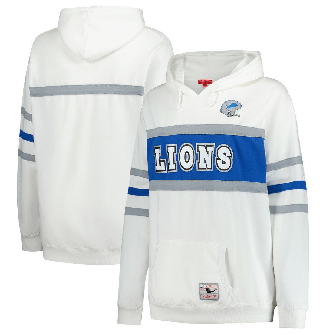 Detroit Lions Women's Plus Size Head Coach Throwback Pullover Hoodie - White outlet