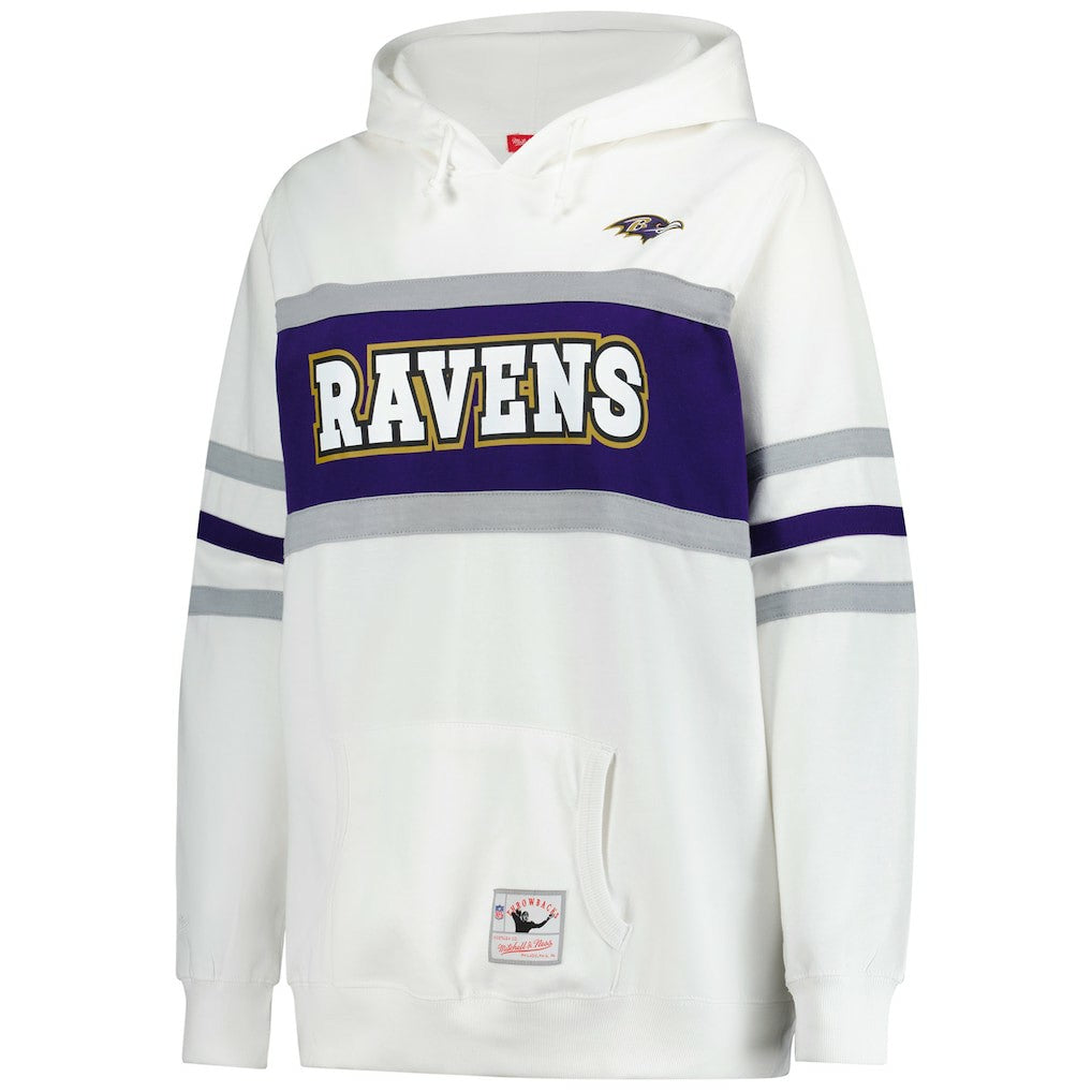 Baltimore Ravens Women's Plus Size Head Coach Throwback Pullover Hoodie - White cheap