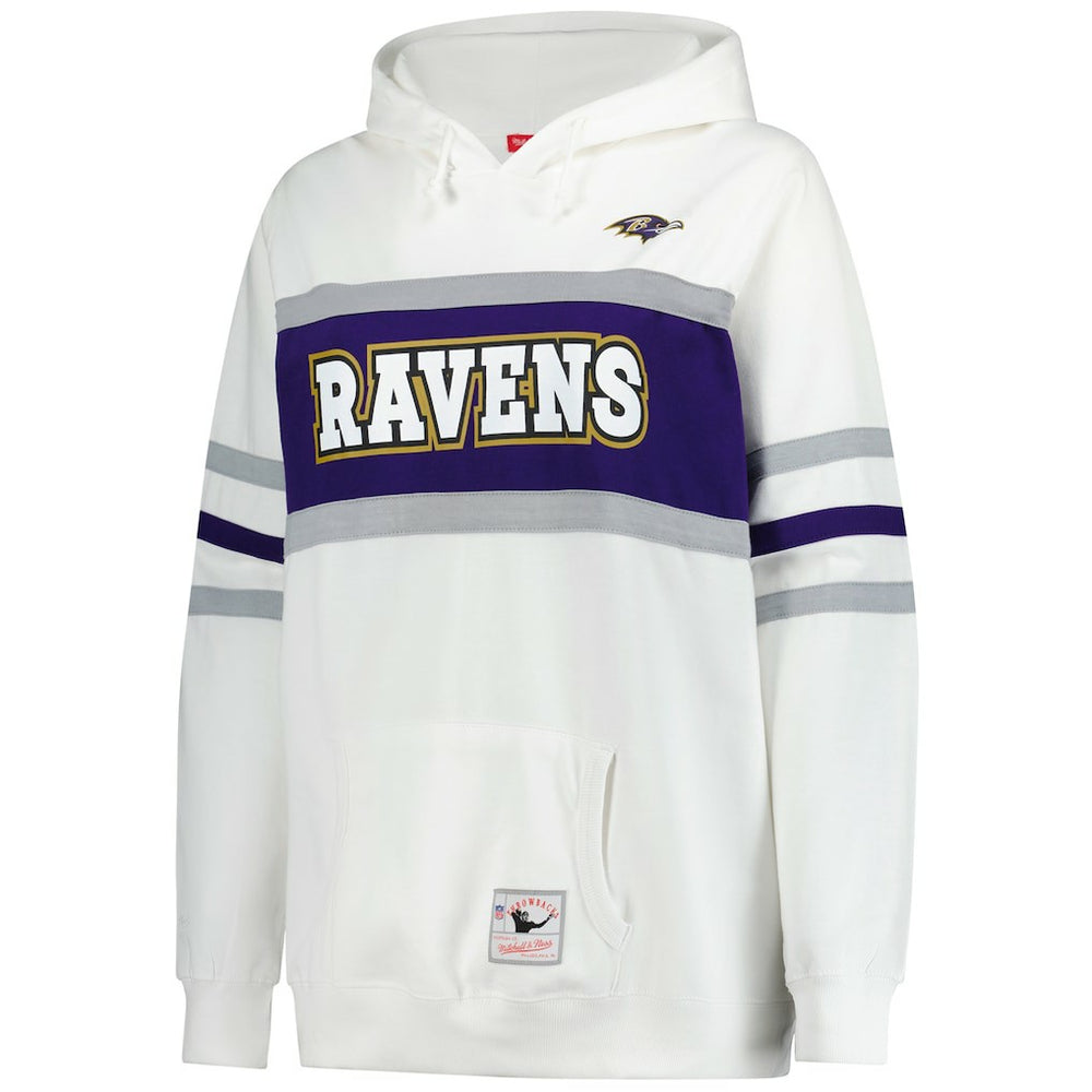 Baltimore Ravens Women's Plus Size Head Coach Throwback Pullover Hoodie - White cheap