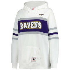 Baltimore Ravens Women's Plus Size Head Coach Throwback Pullover Hoodie - White cheap