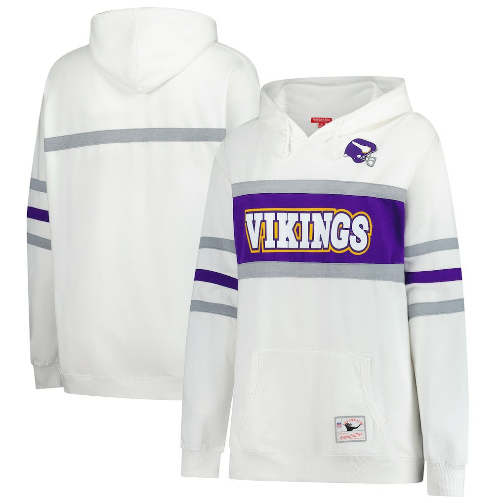 Minnesota Vikings Women's Plus Size Head Coach Throwback Pullover Hoodie - White on sale