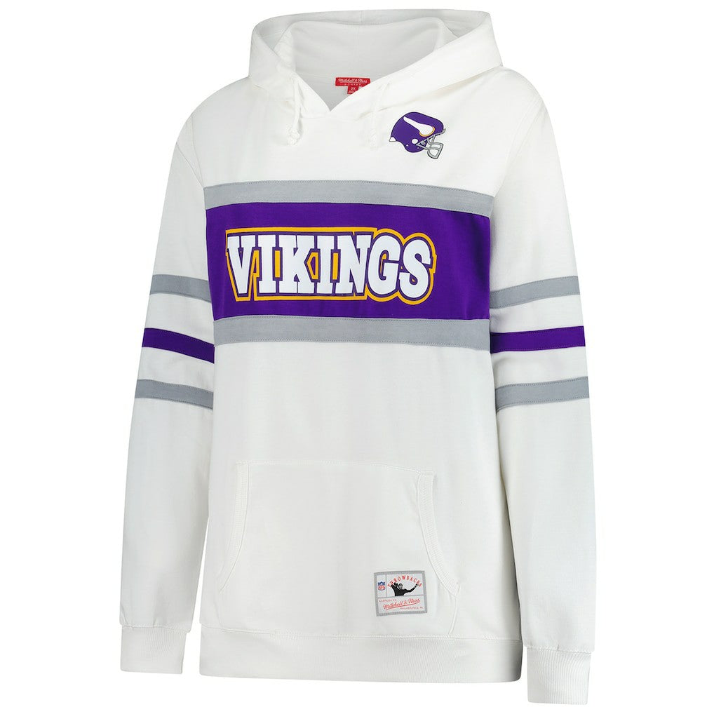 Minnesota Vikings Women's Plus Size Head Coach Throwback Pullover Hoodie - White on sale