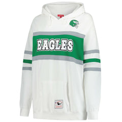 Philadelphia Eagles Women's Plus Size Head Coach Throwback Pullover Hoodie - White on sale