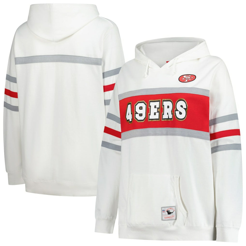 San Francisco 49ers Women's Plus Size Head Coach Throwback Pullover Hoodie - White sale