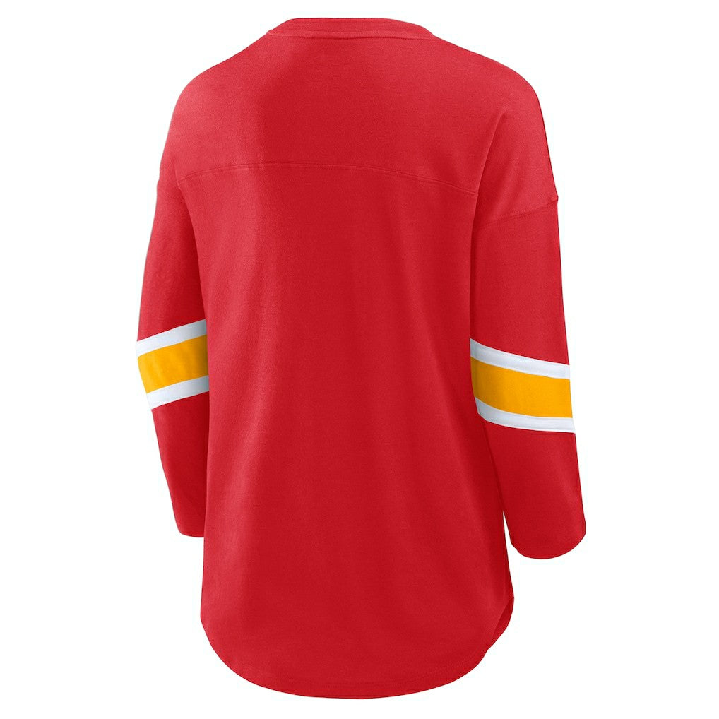 Kansas City Chiefs Women's Plus Size Redzone 3/4-Sleeve Scoop Neck T-Shirt - Red for sale