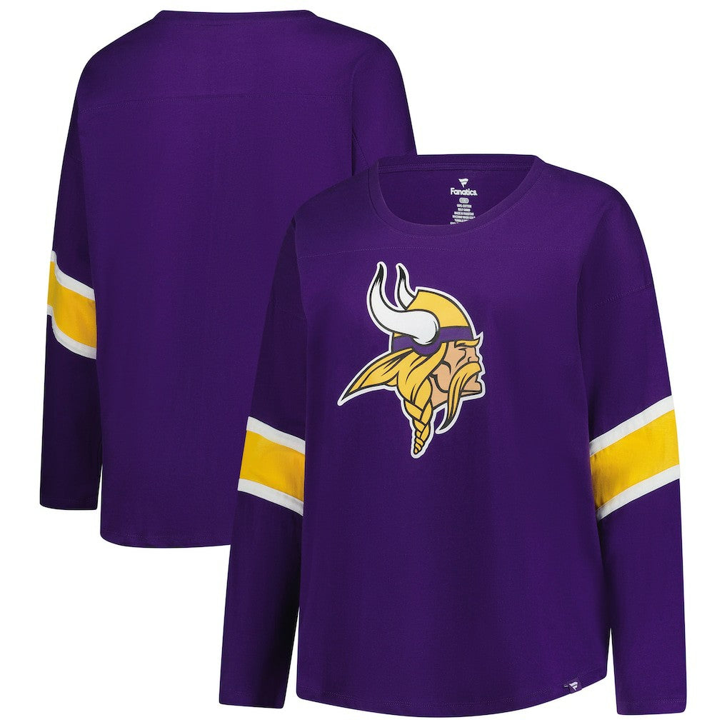 Minnesota Vikings Women's Plus Size Redzone 3/4-Sleeve Scoop Neck T-Shirt - Purple sale