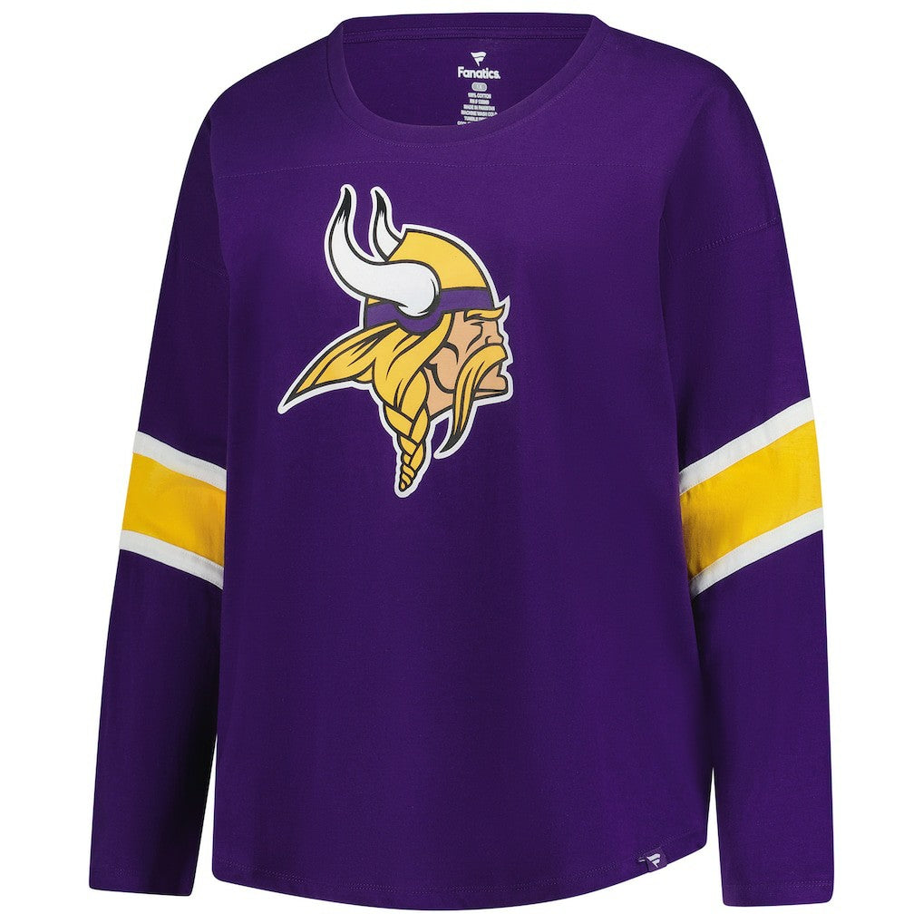 Minnesota Vikings Women's Plus Size Redzone 3/4-Sleeve Scoop Neck T-Shirt - Purple sale