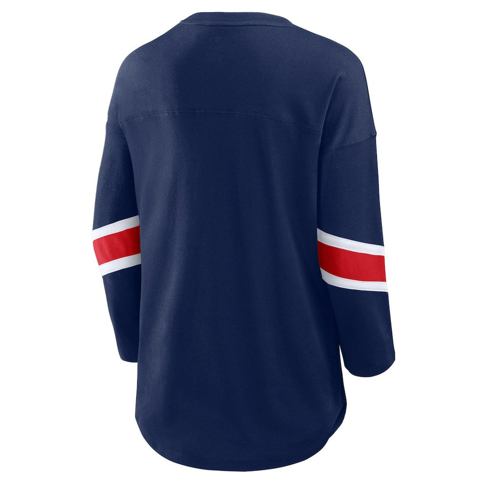 New England Patriots Women's Plus Size Redzone 3/4-Sleeve Scoop Neck T-Shirt - Navy on sale
