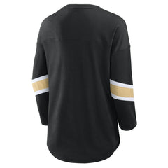 New Orleans Saints Women's Plus Size Redzone 3/4-Sleeve Scoop Neck T-Shirt - Black sale