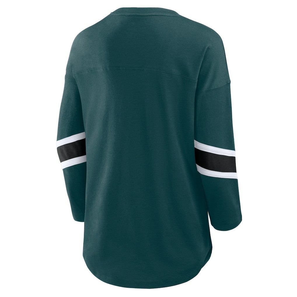 Philadelphia Eagles Women's Plus Size Redzone 3/4-Sleeve Scoop Neck T-Shirt - Green cheap