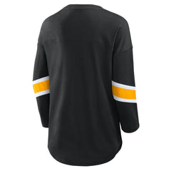 Pittsburgh Steelers Women's Plus Size Redzone 3/4-Sleeve Scoop Neck T-Shirt - Black for sale