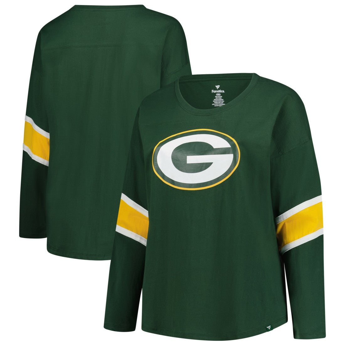 Green Bay Packers Women's Plus Size Redzone 3/4-Sleeve Scoop Neck T-Shirt - Green outlet
