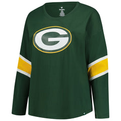Green Bay Packers Women's Plus Size Redzone 3/4-Sleeve Scoop Neck T-Shirt - Green outlet