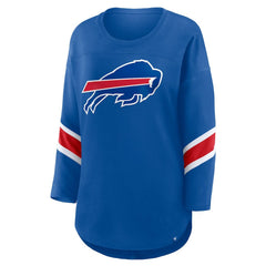 Buffalo Bills Women's Plus Size Redzone 3/4-Sleeve Scoop Neck T-Shirt - Royal discount