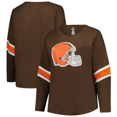 Cleveland Browns Women's Plus Size Redzone 3/4-Sleeve Scoop Neck T-Shirt - Brown on sale