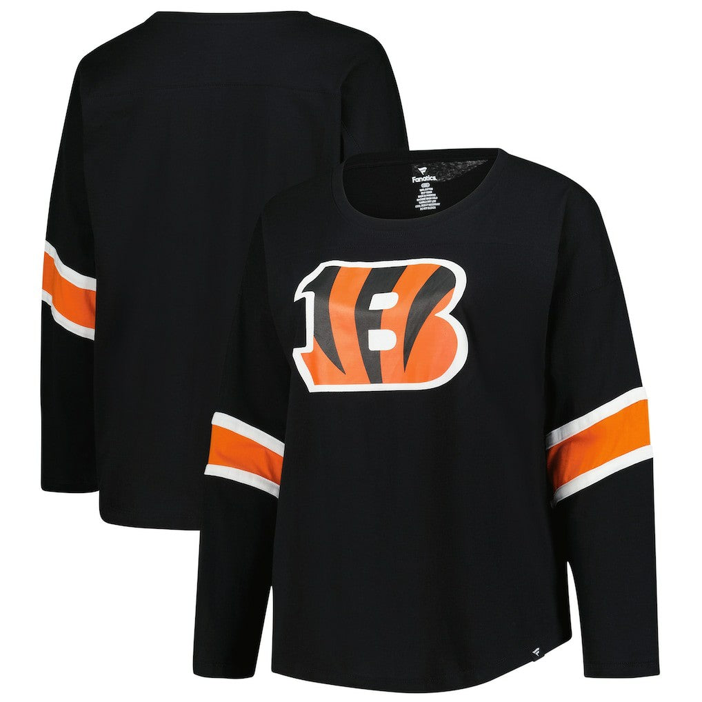 Cincinnati Bengals Women's Plus Size Redzone 3/4-Sleeve Scoop Neck T-Shirt - Black on sale