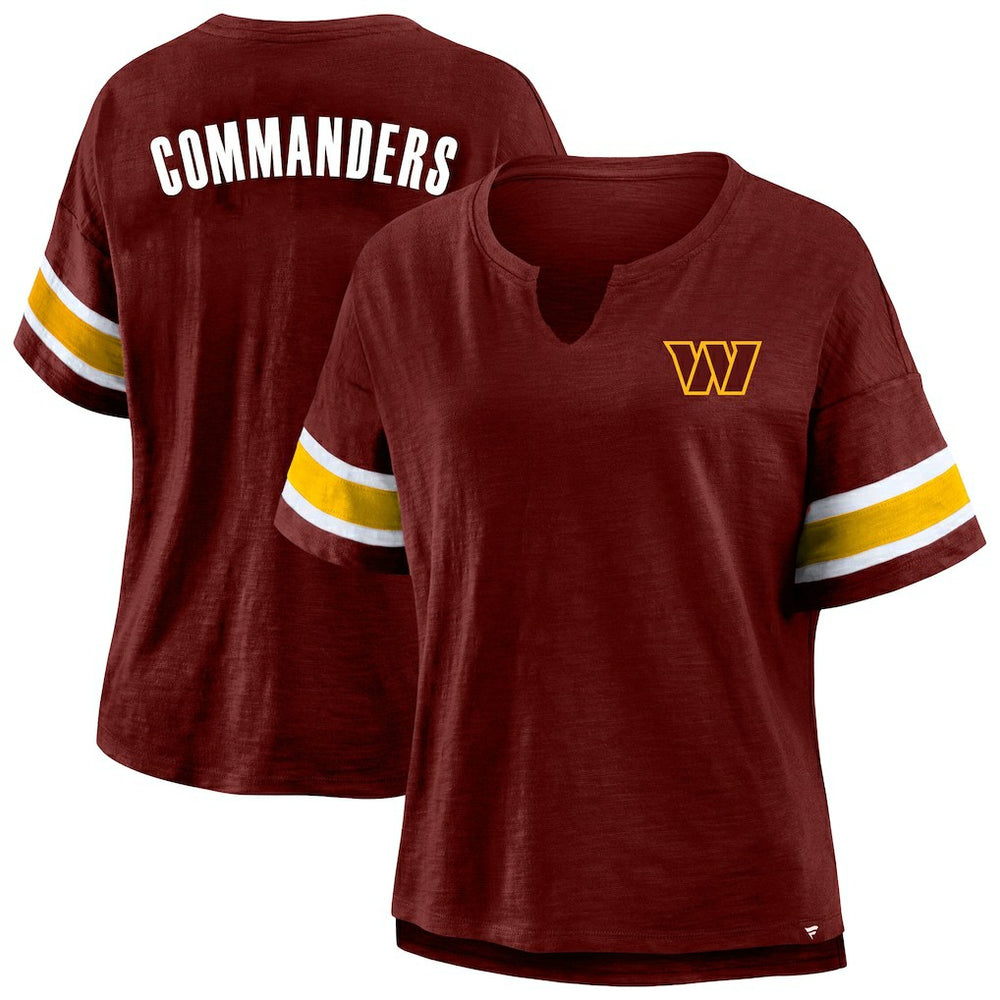 Washington Commanders Women's Plus Size Redzone Notch Neck T-Shirt - Burgundy outlet
