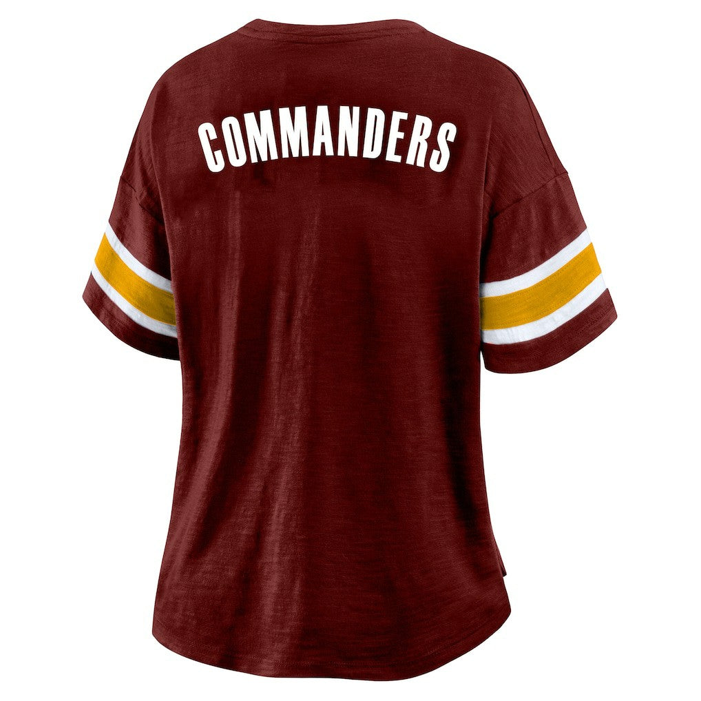 Washington Commanders Women's Plus Size Redzone Notch Neck T-Shirt - Burgundy outlet