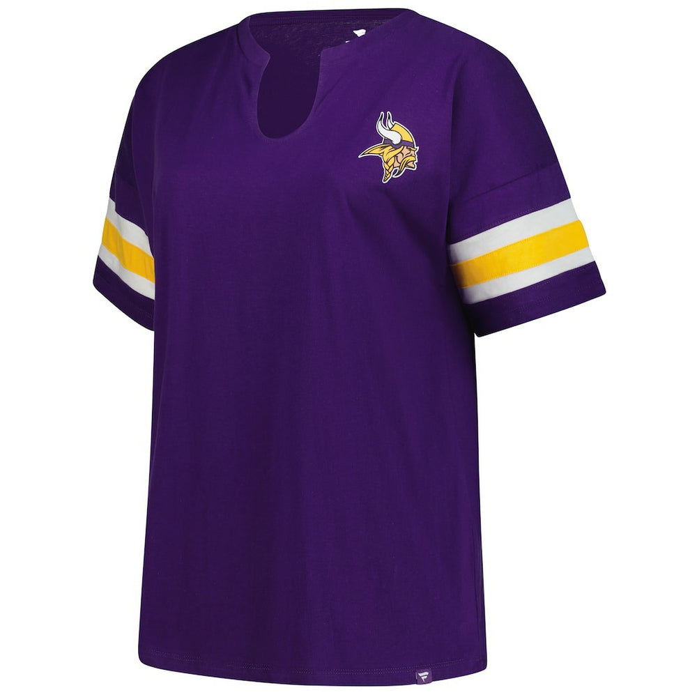 Minnesota Vikings Women's Plus Size Redzone Notch Neck T-Shirt - Purple discount
