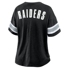 Las Vegas Raiders Women's Plus Size Redzone Notch Neck T-Shirt - Black online