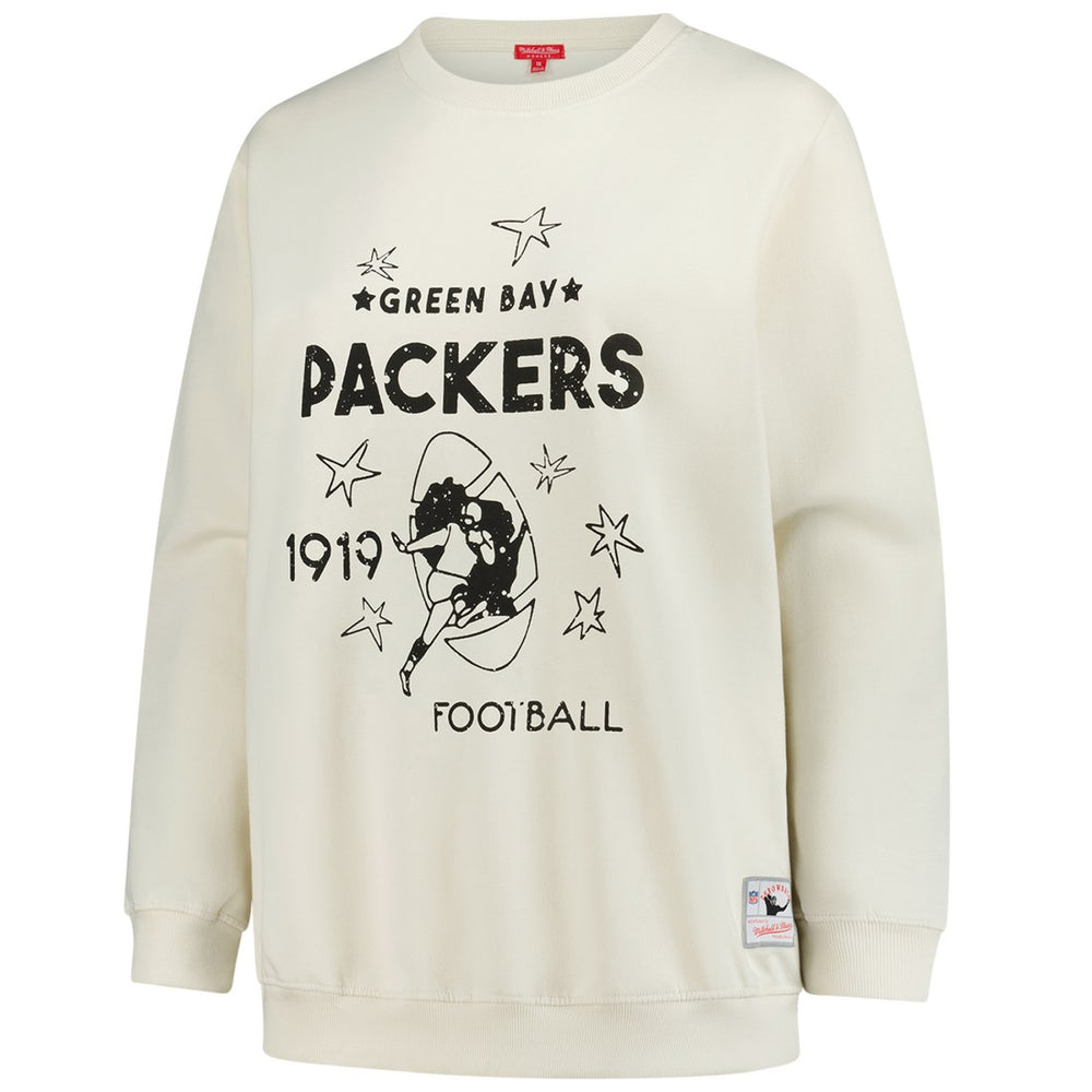 Green Bay Packers Women's Plus Size Shooting Star Sweatshirt - Cream cheap