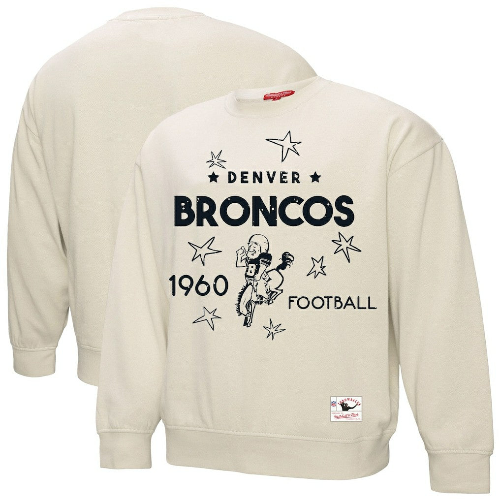 Denver Broncos Women's Plus Size Shooting Star Sweatshirt - Cream outlet