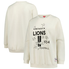 Detroit Lions Women's Plus Size Shooting Star Sweatshirt - Cream for sale