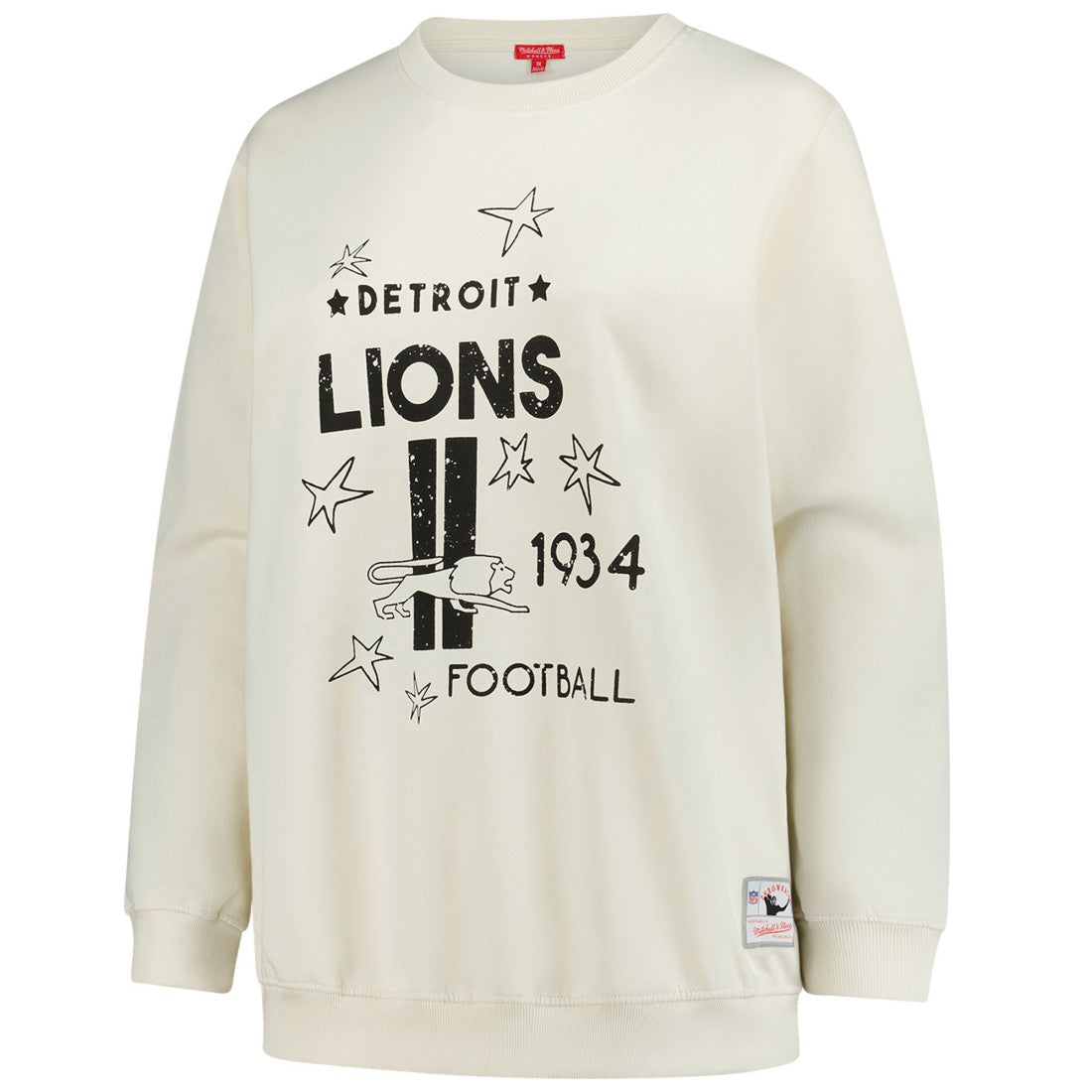 Detroit Lions Women's Plus Size Shooting Star Sweatshirt - Cream for sale