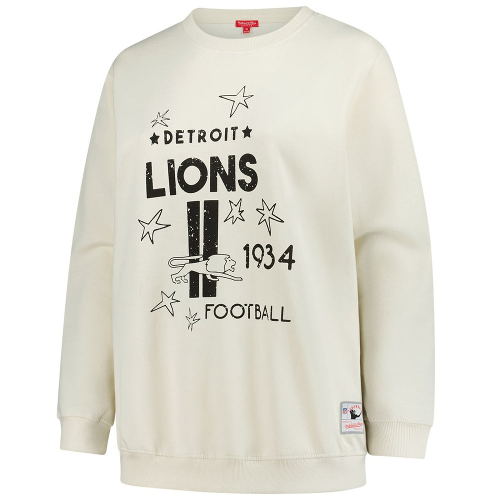 Detroit Lions Women's Plus Size Shooting Star Sweatshirt - Cream for sale