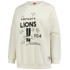 Detroit Lions Women's Plus Size Shooting Star Sweatshirt - Cream for sale