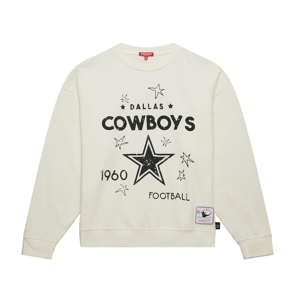 Dallas Cowboys Women's Plus Size Shooting Star Sweatshirt - Cream on sale