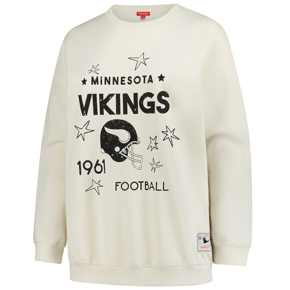 Minnesota Vikings Women's Plus Size Shooting Star Sweatshirt - Cream on sale