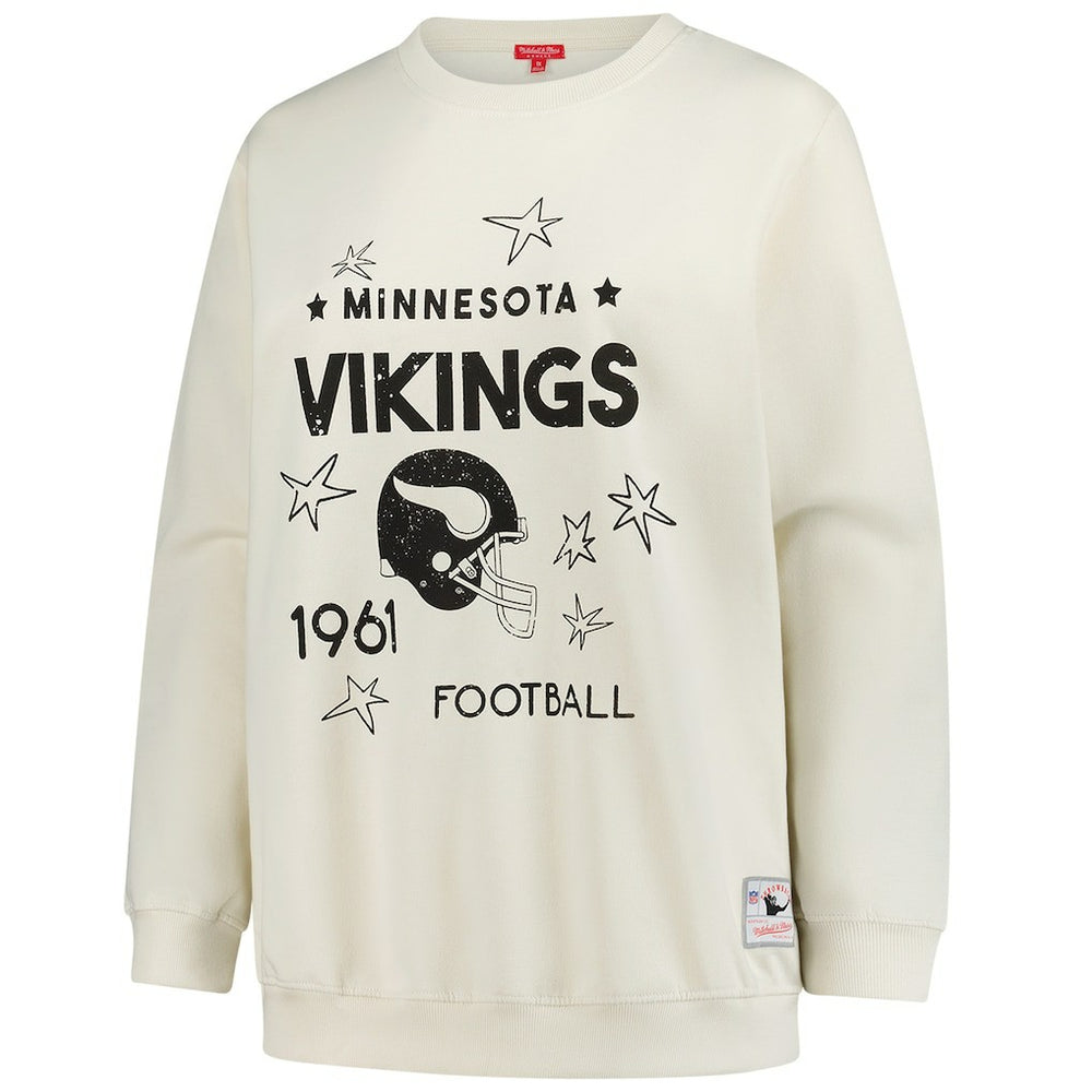 Minnesota Vikings Women's Plus Size Shooting Star Sweatshirt - Cream on sale