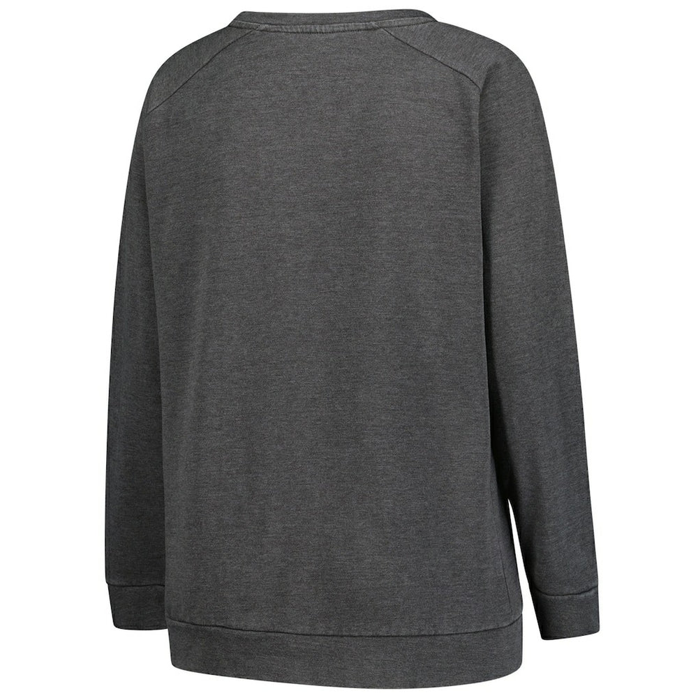 Washington Commanders Profile Women's Plus Size Acid Wash Raglan Sweatshirt - Charcoal cheap