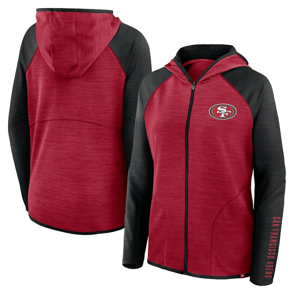 San Francisco 49ers Women's Plus Size End Around Pass Full-Zip Hoodie - Scarlet discount