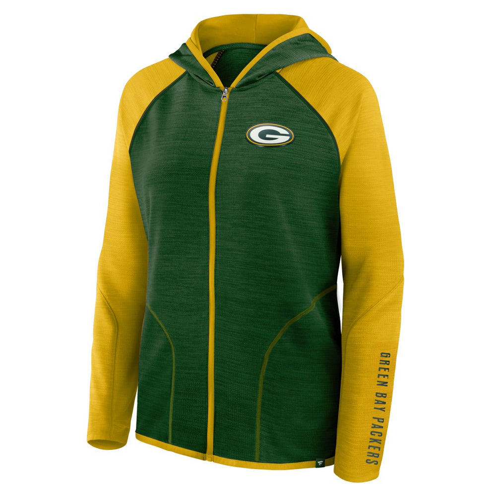 Green Bay Packers Women's Plus Size End Around Pass Full-Zip Hoodie - Green for sale