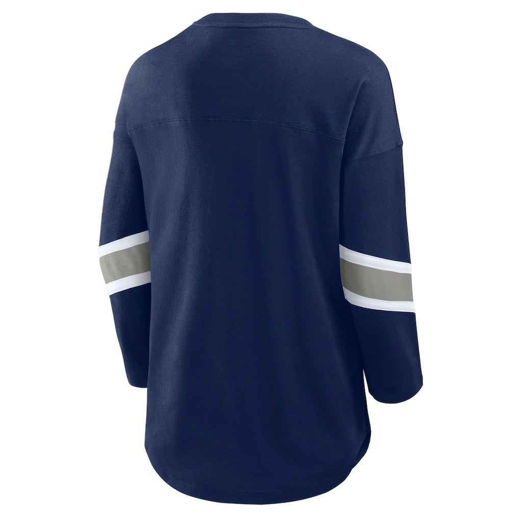Dallas Cowboys Women's Plus Size Redzone 3/4-Sleeve Scoop Neck T-Shirt - Navy outlet